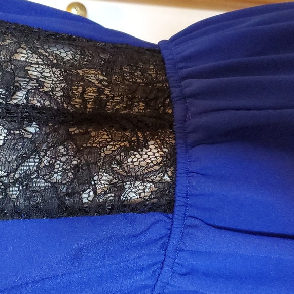 Soprano Hi Low Blue and Black Dress, Medium - Picture 5 of 11